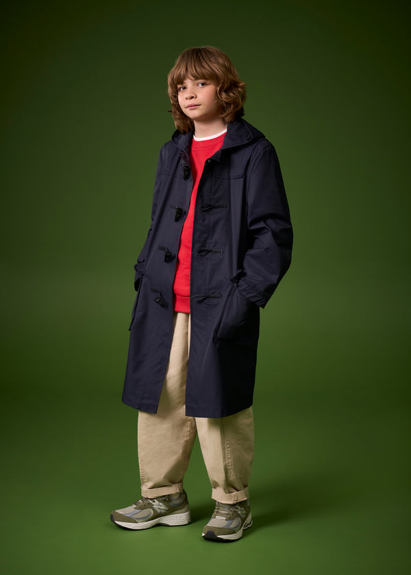 Children's Gabardine Showerproof Duffle Coat Navy