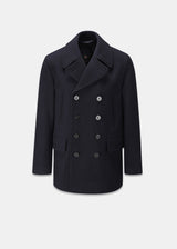 Midnight Blue Pea Coat w/Gold Buttons — Jack Mass Couture
