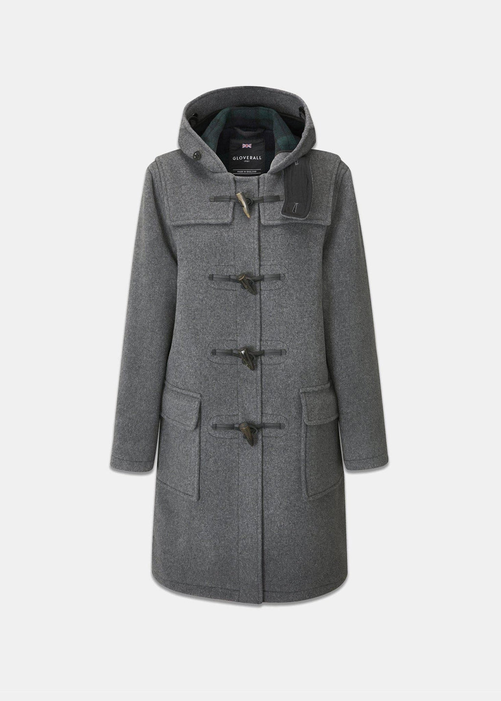 Ladies black duffle coat with hood hot sale