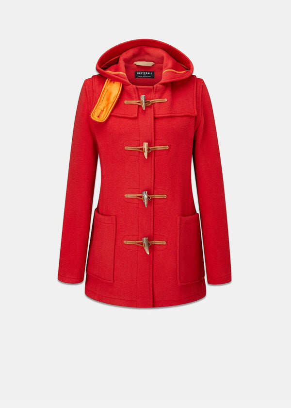 Short Slim Duffle Coat Orange