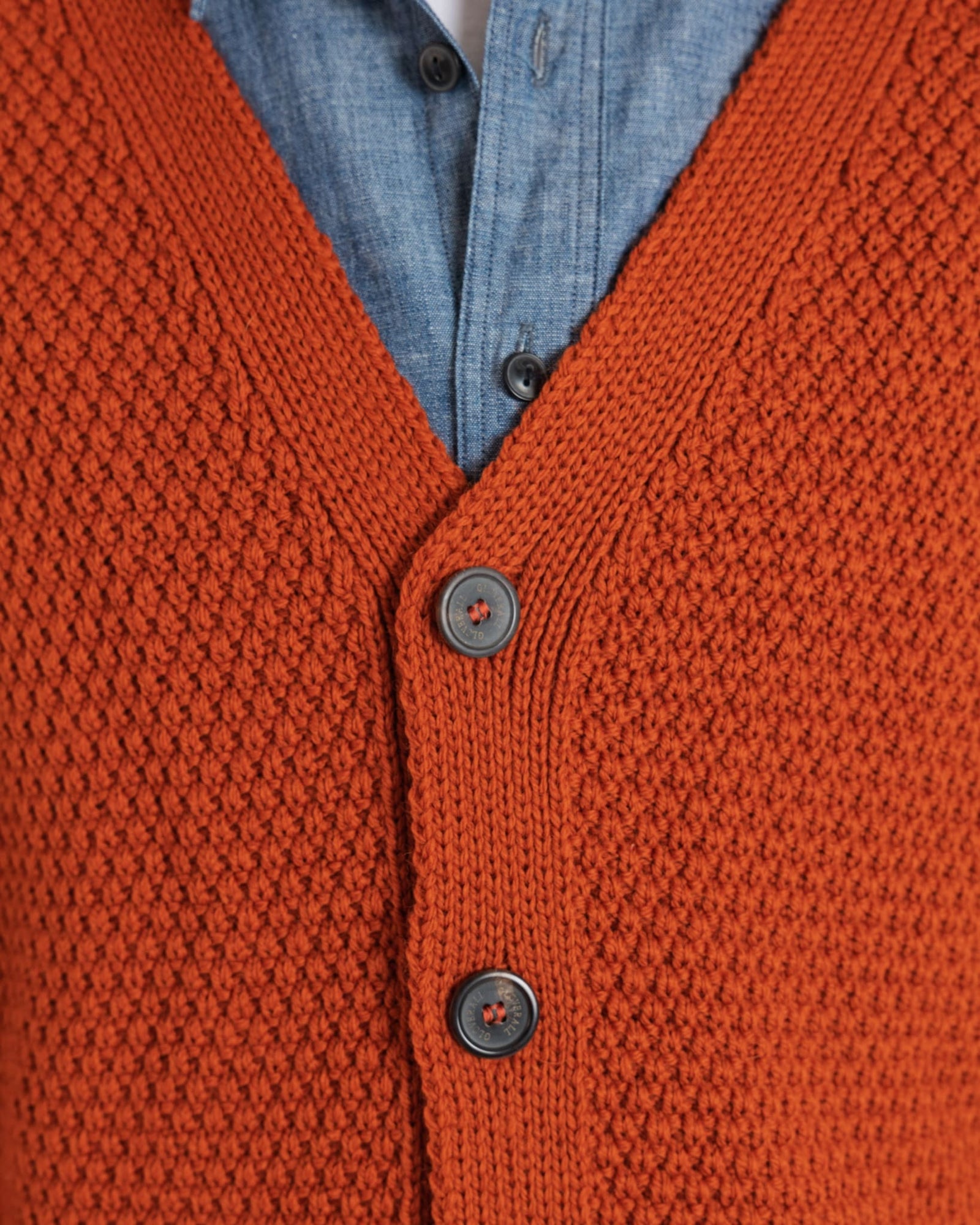 Moss Stitch Cardigan Burnt Orange – Gloverall