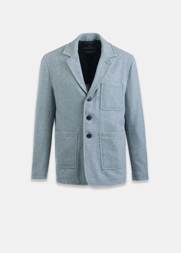 Textured Worker Blazer Light Blue