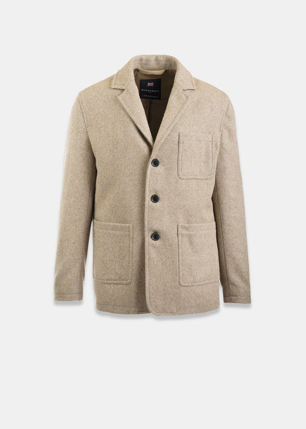 Textured Worker Blazer Tan