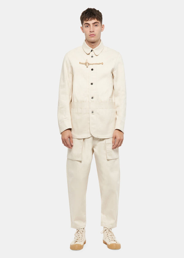 Ullac X Gloverall Painter Jacket Ecru - Duffle Coat MS5285 / Ecru / XS