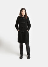 Women's Slim Fit Duffle Coat Black Royal Stewart