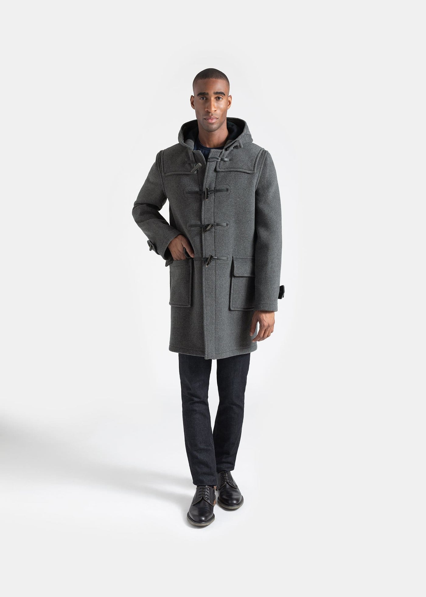 Morris Duffle Coat Grey Black Watch Gloverall