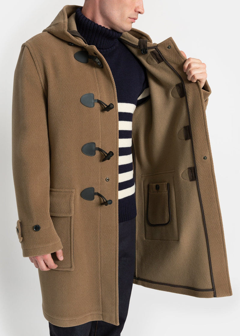 Edmund Herringbone Duffle Camel