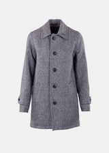 Tweed Car Coat Black White